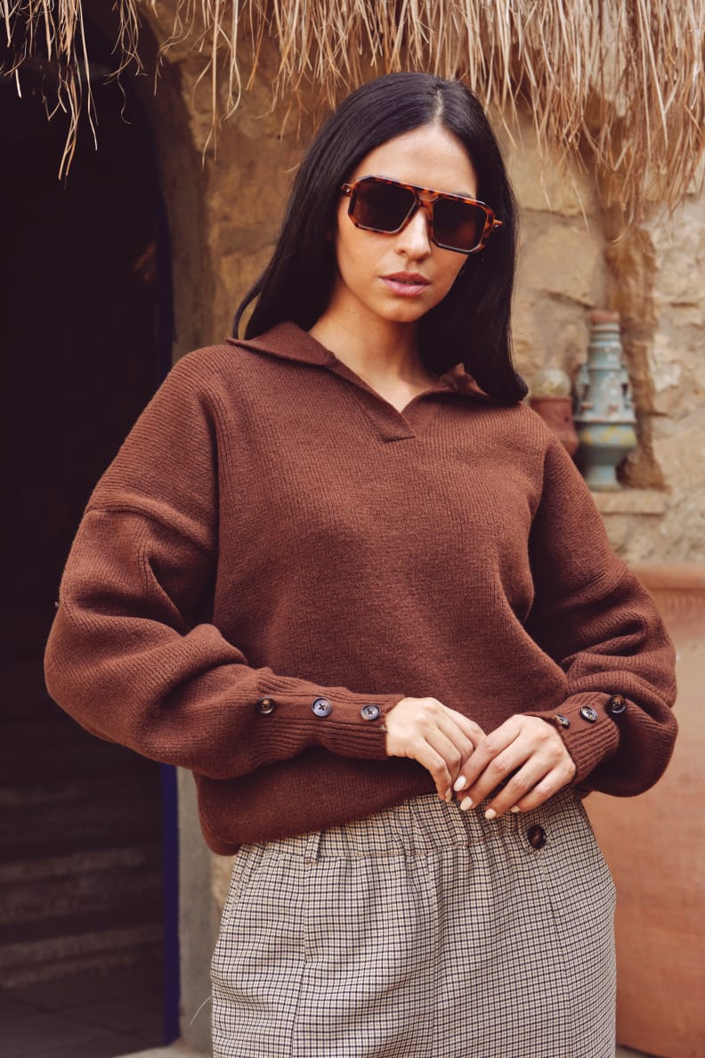 High-Waist Checked Pants