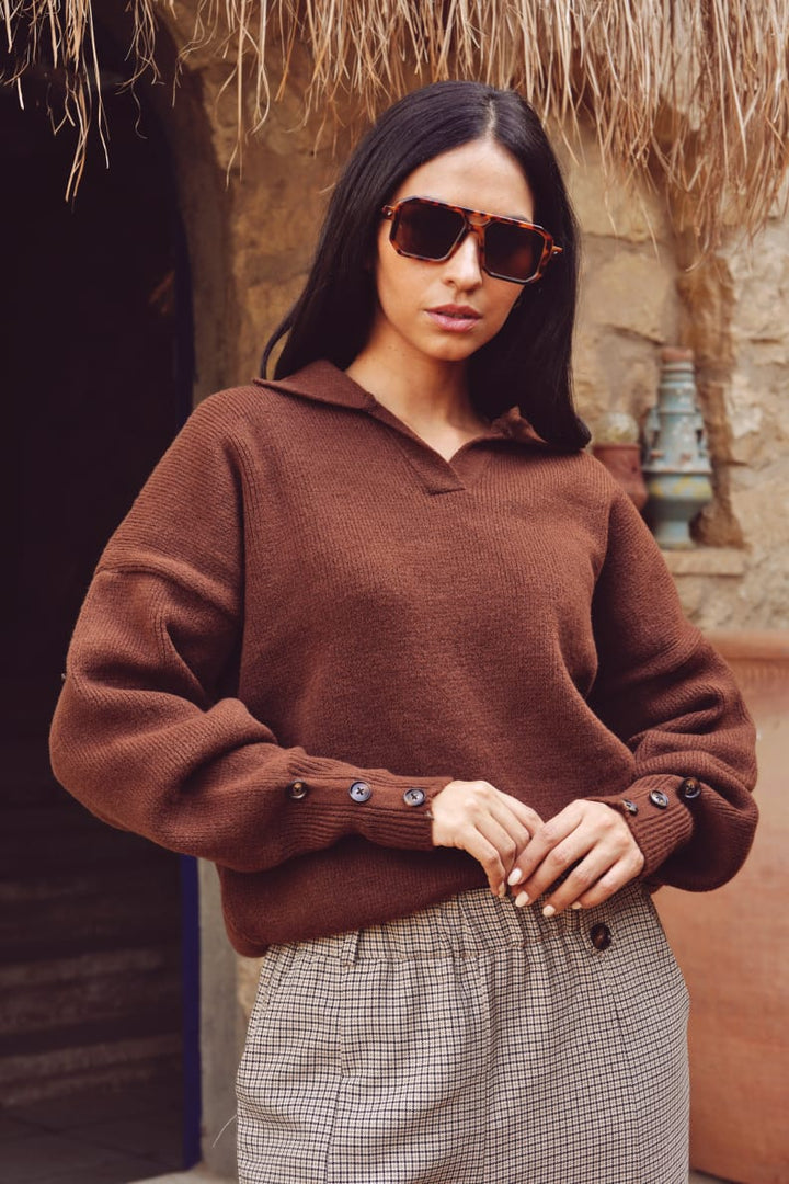 High-Waist Checked Pants