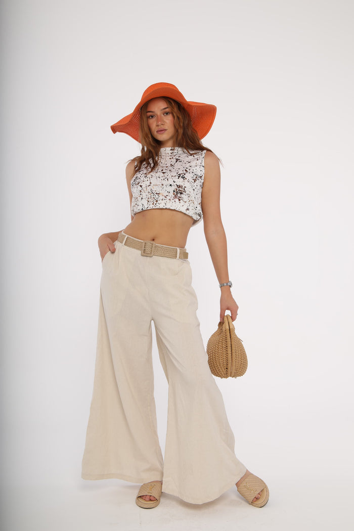 Wide-leg cotton pants for a relaxed, modern look