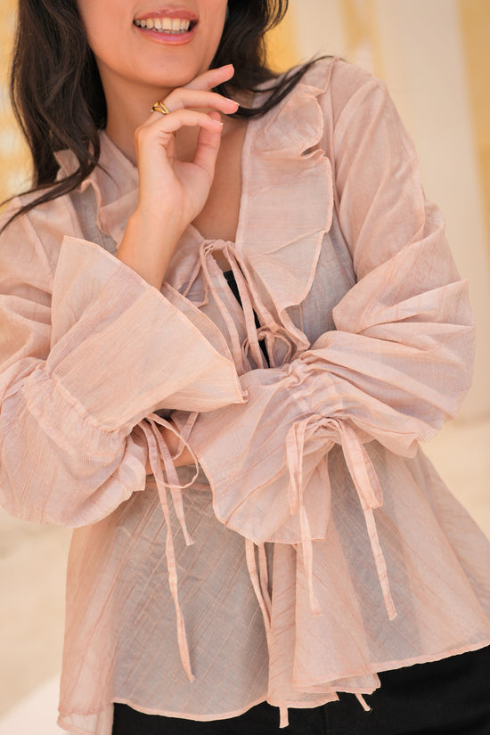 Ruffle Tie Blouse