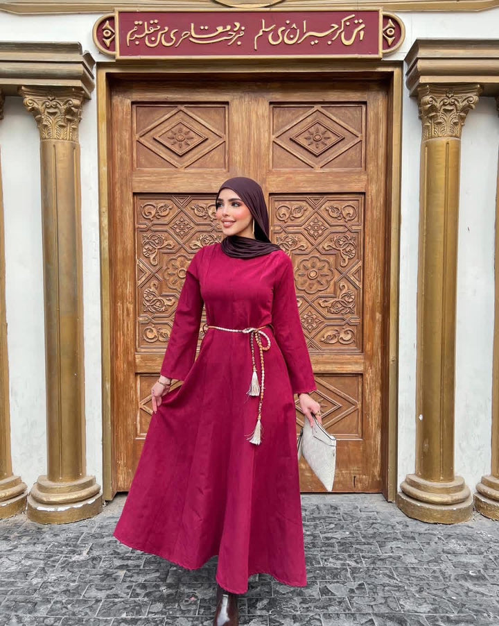 Belted Maxi Dress – Elegant Modest Style