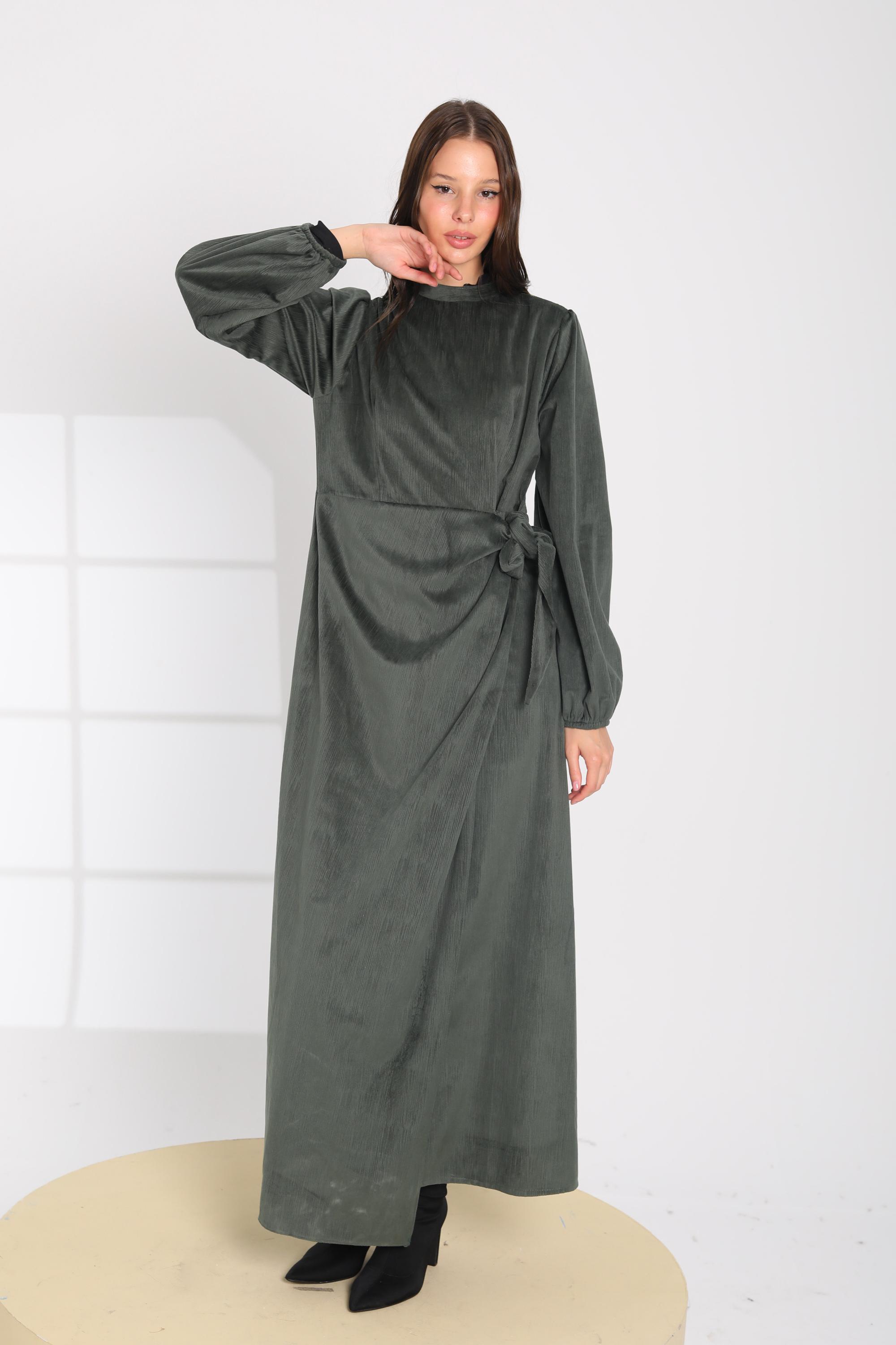 Taupe Wrap Maxi Dress