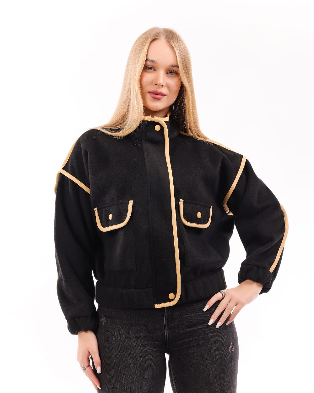 Contrast Trim Short Jacket