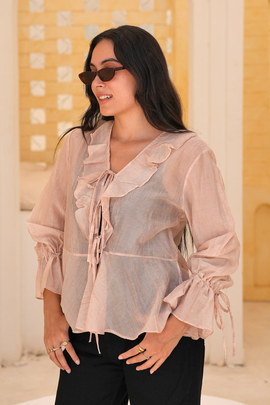 Ruffle Tie Blouse