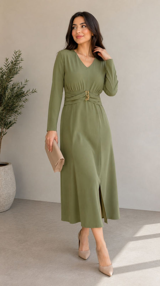 Elegant Waist Detail Maxi Dress