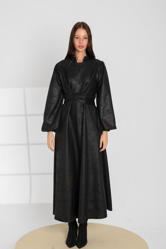 Faux Suede Maxi Dress