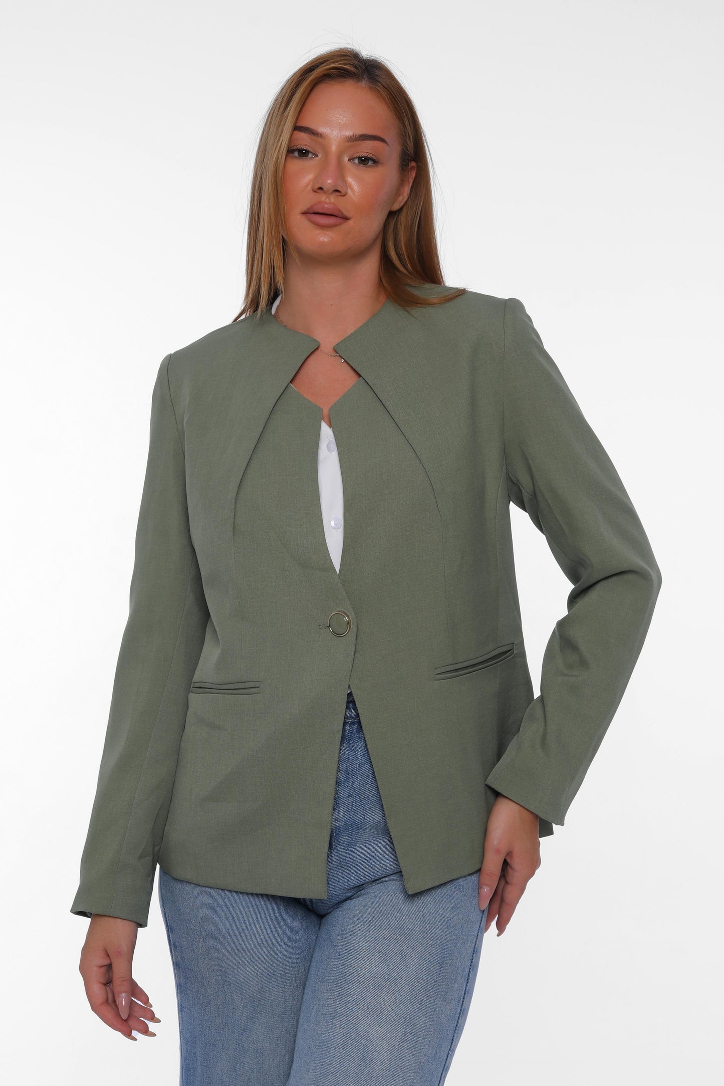 Single-Button Elegant Blazer