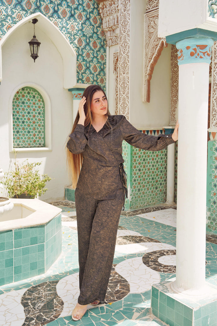 Textured Wrap Two-Piece Set
