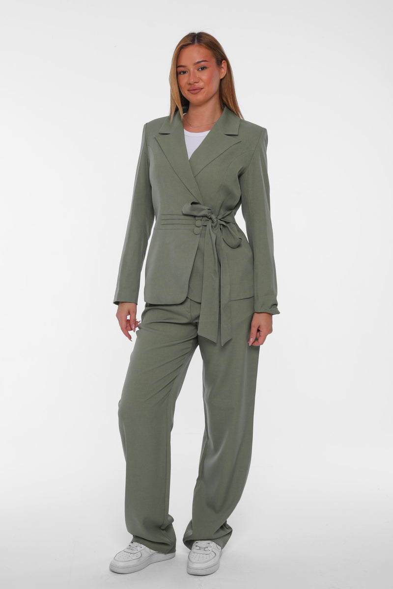 Belted Blazer Set