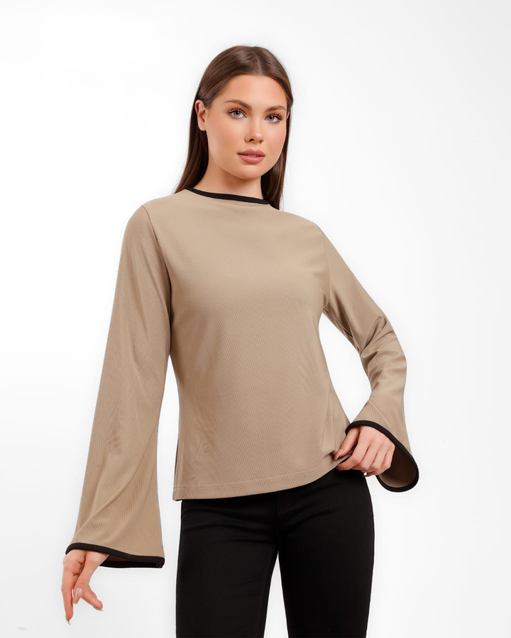 Flare Sleeve Casual Top