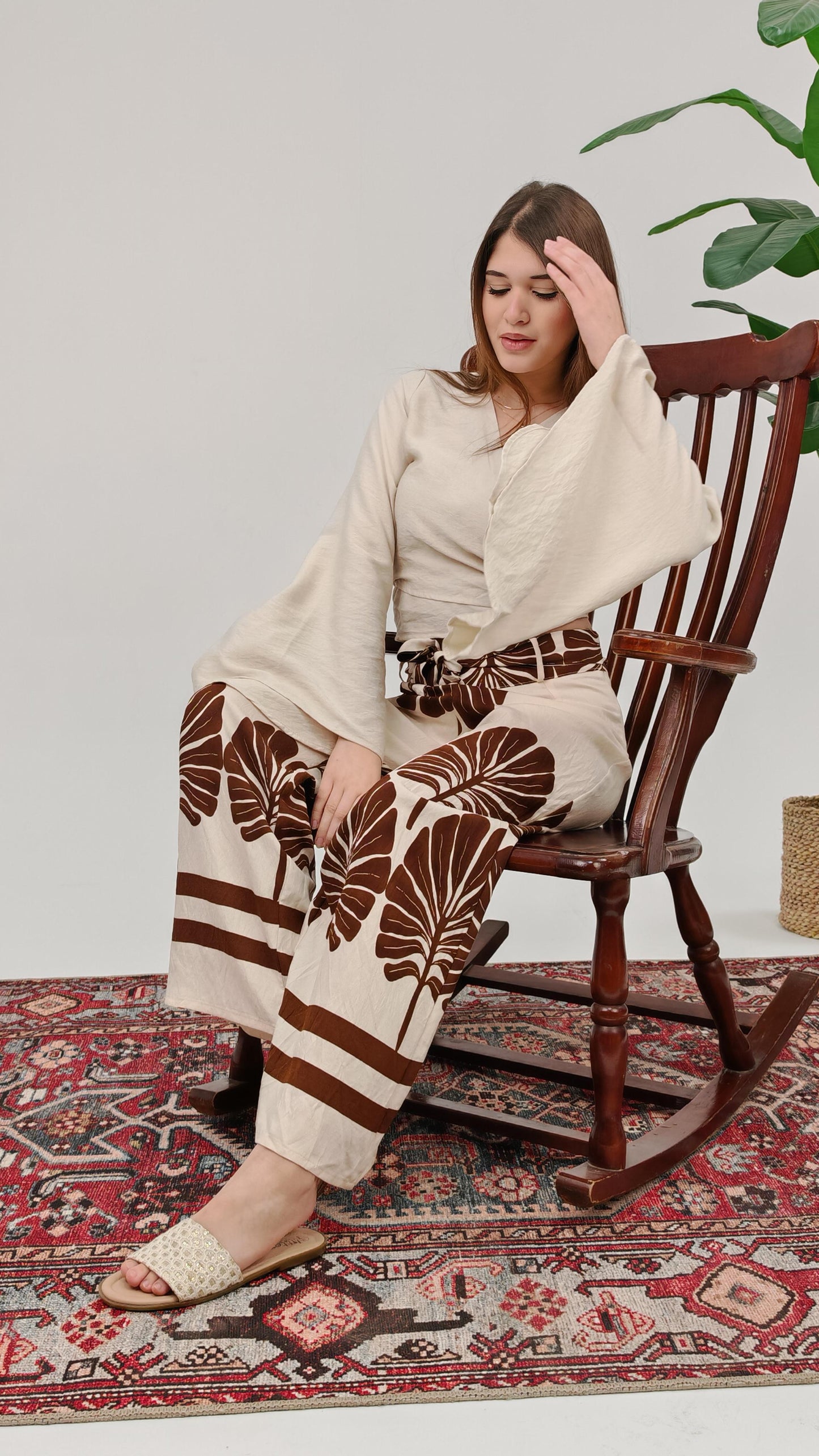 Printed Wrap Top Set