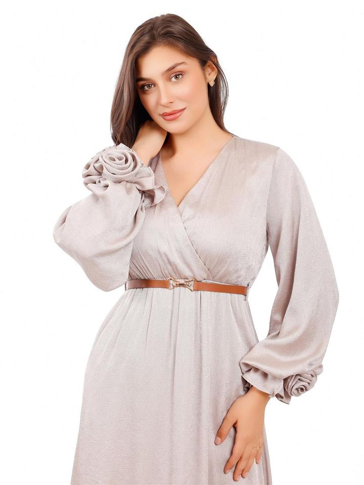 Satin Home Dress with Rose