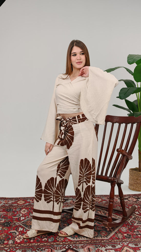 Printed Wrap Top Set