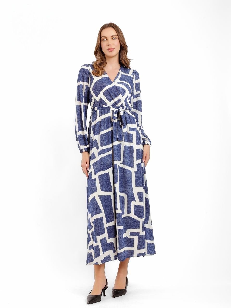 Abstract Print Maxi Dress