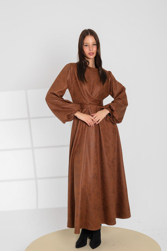 Faux Suede Maxi Dress