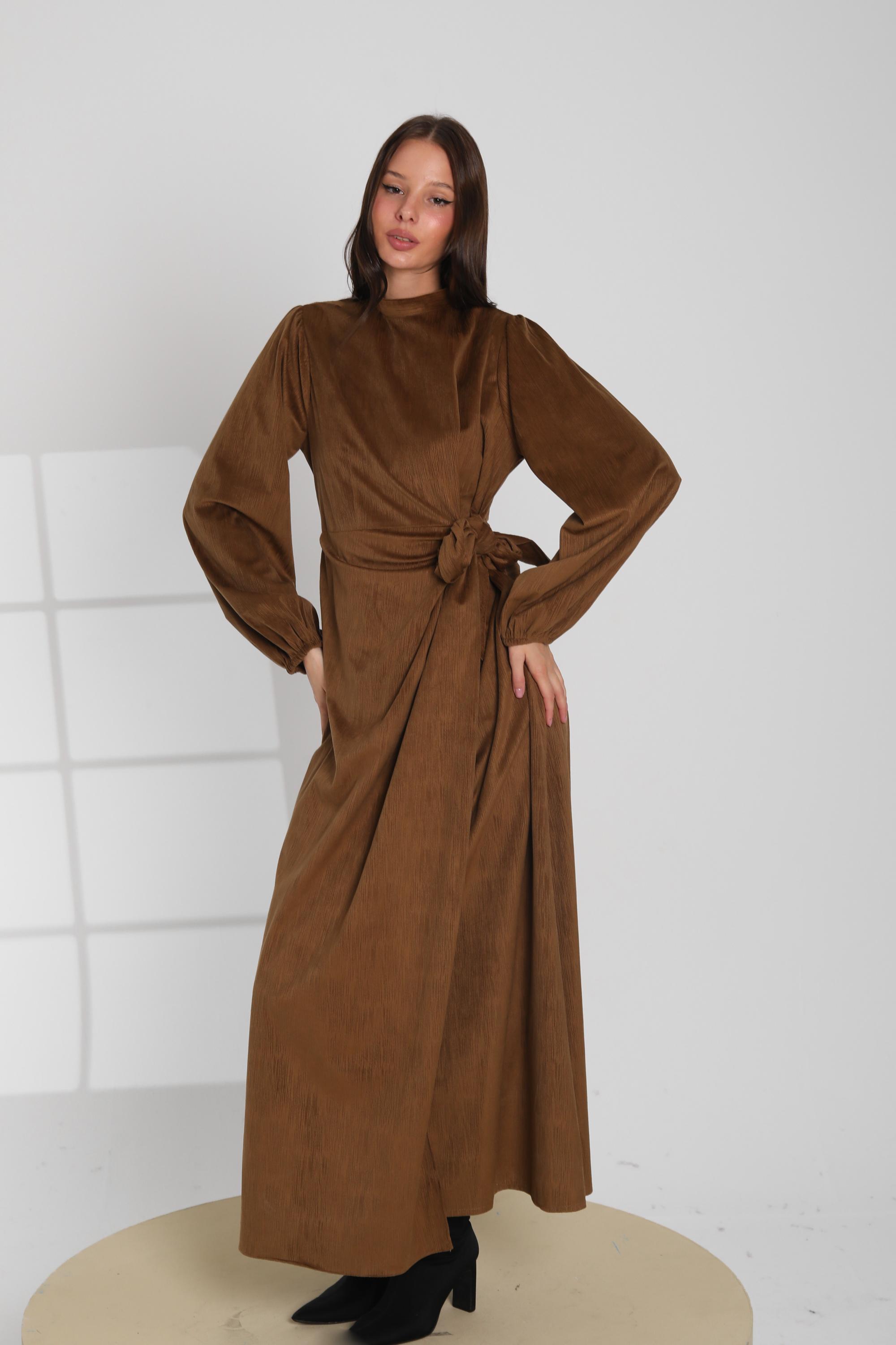 Taupe Wrap Maxi Dress