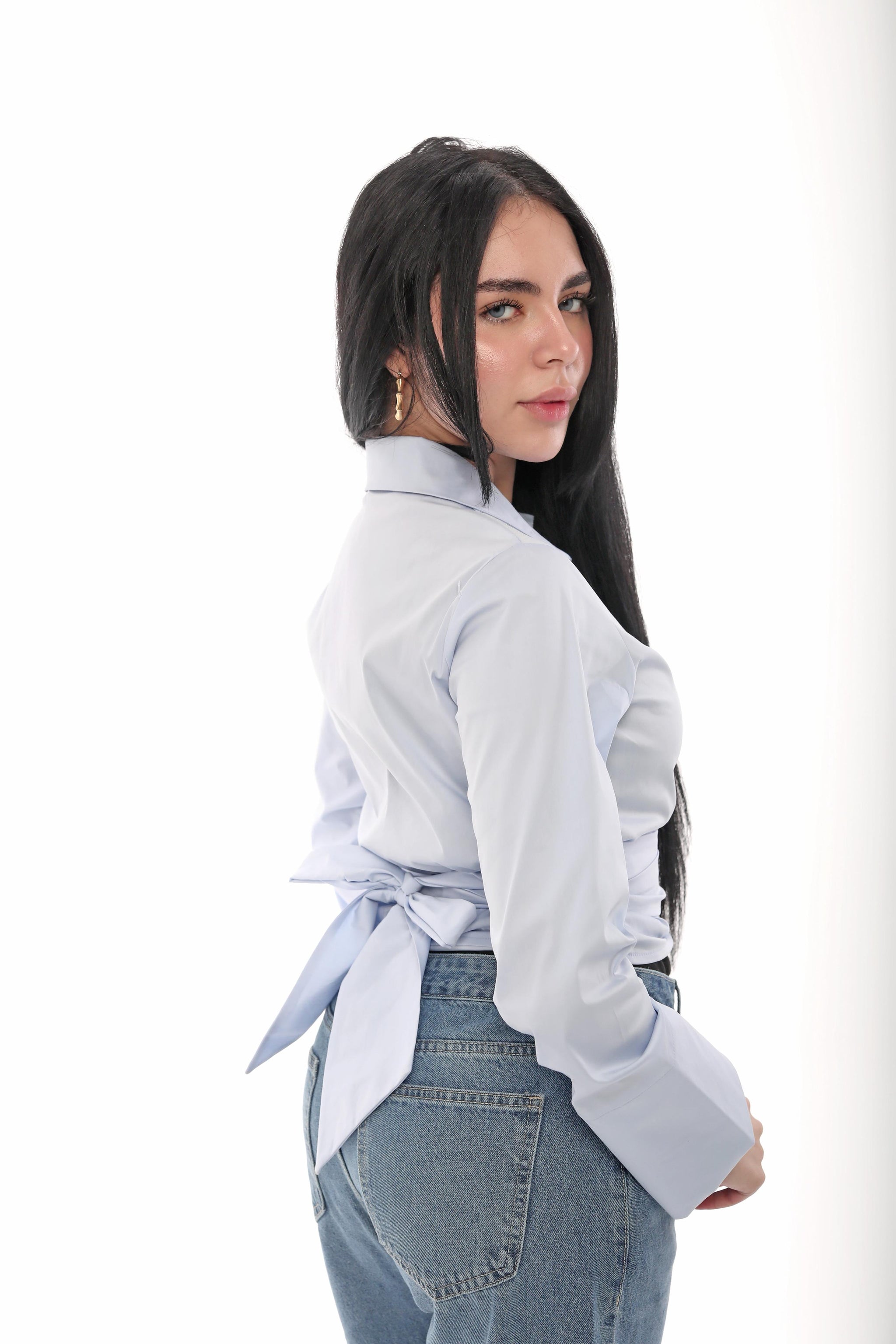 Sky Wrap Waist Blouse