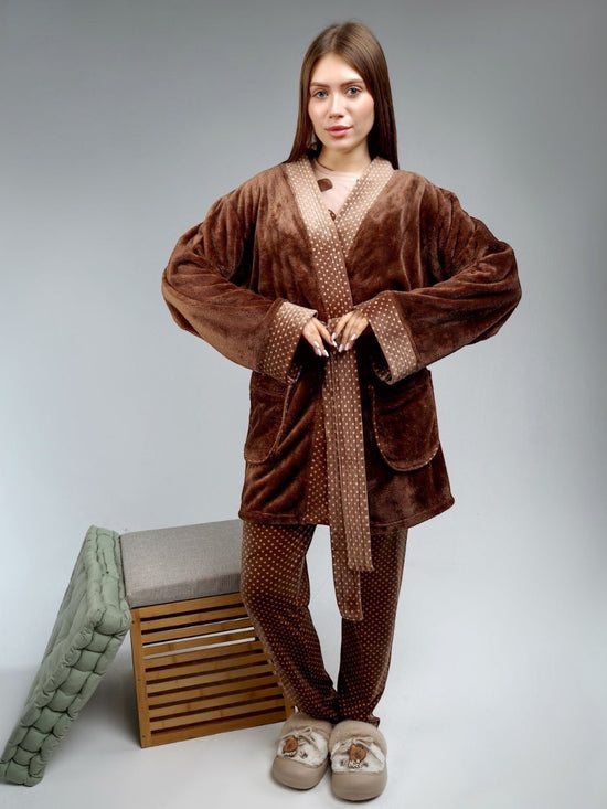 Brown Polka Dot Pajama Set