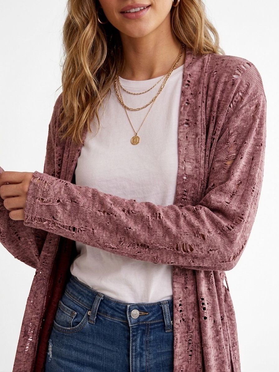 Long Open Front Cardigan