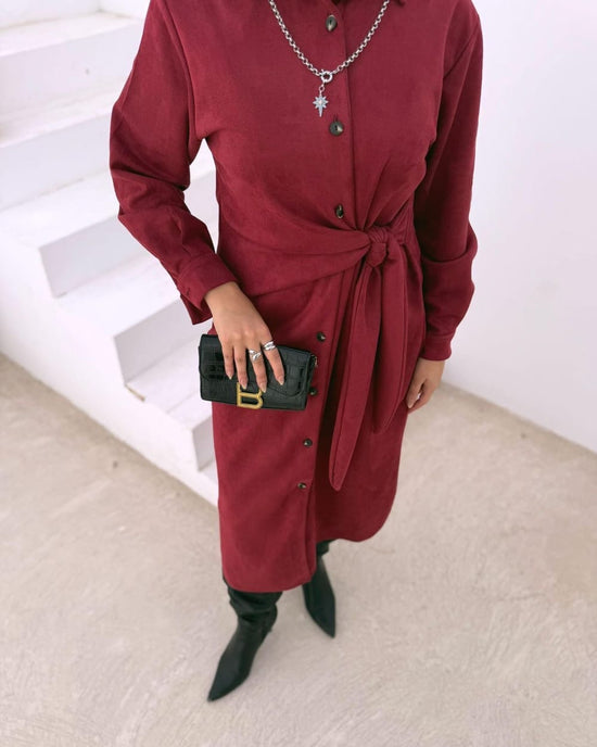 فستان ماكسي برباط الخصر