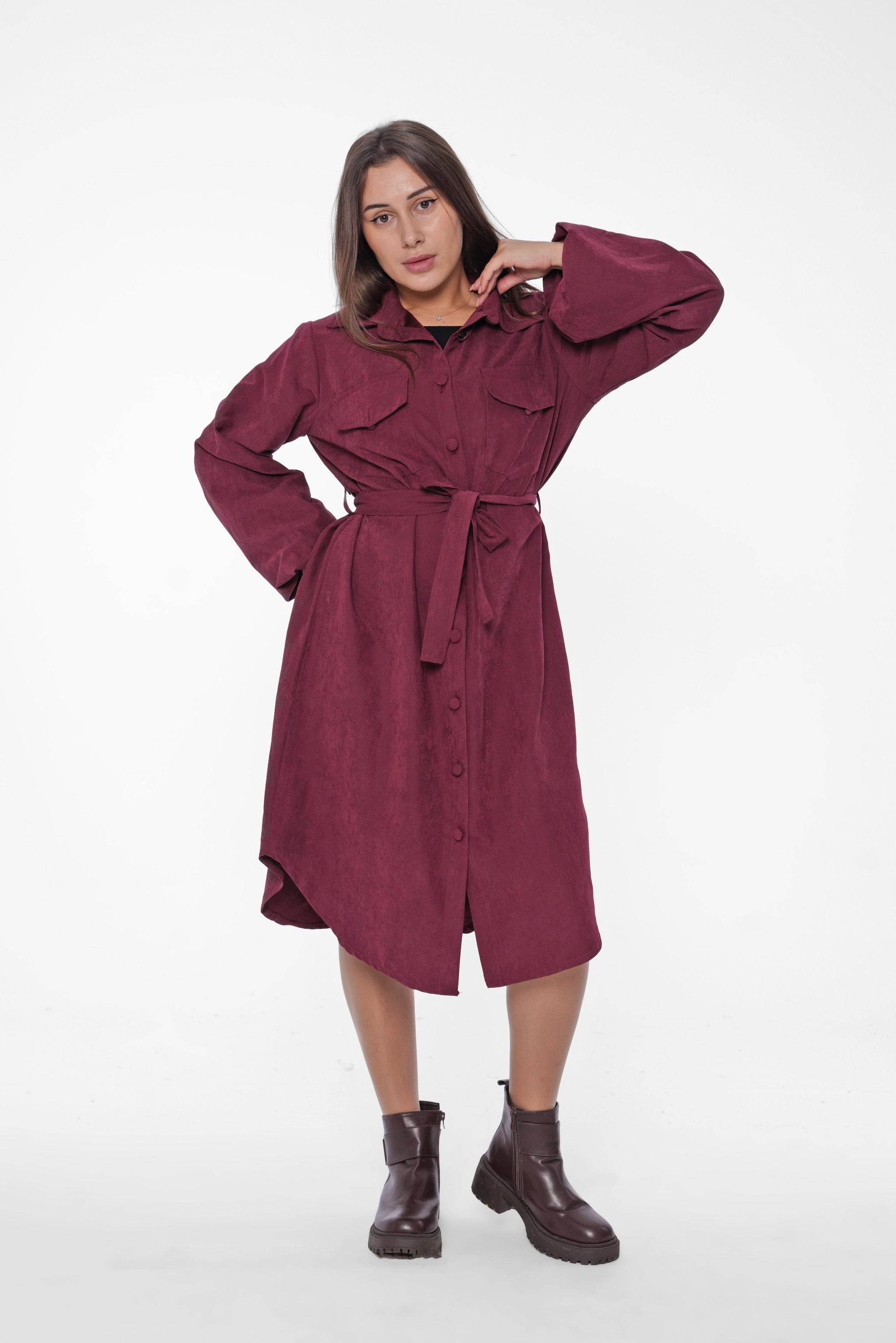 قميص طويل بحزام