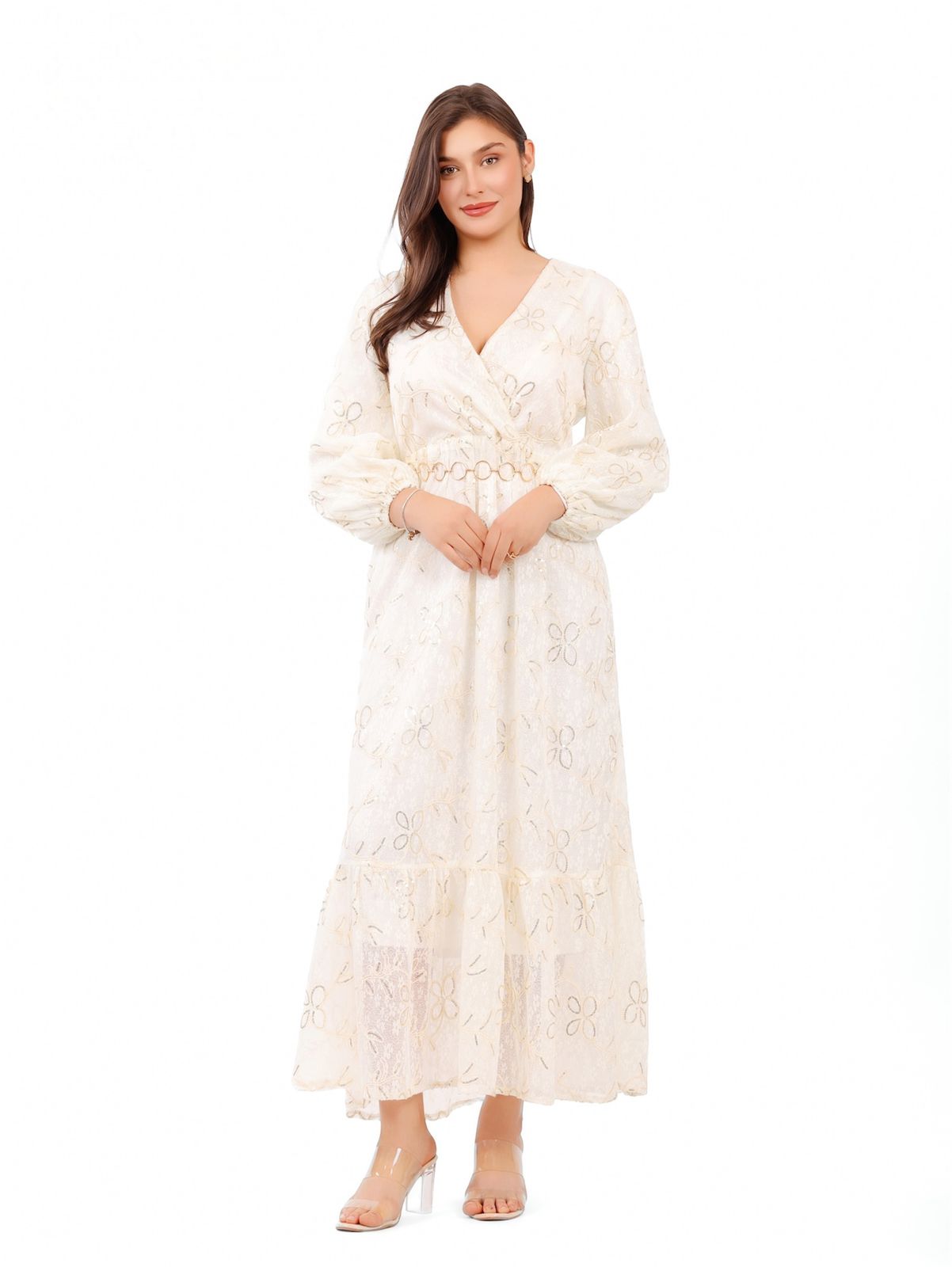 Embroidered Maxi Lounge Dress