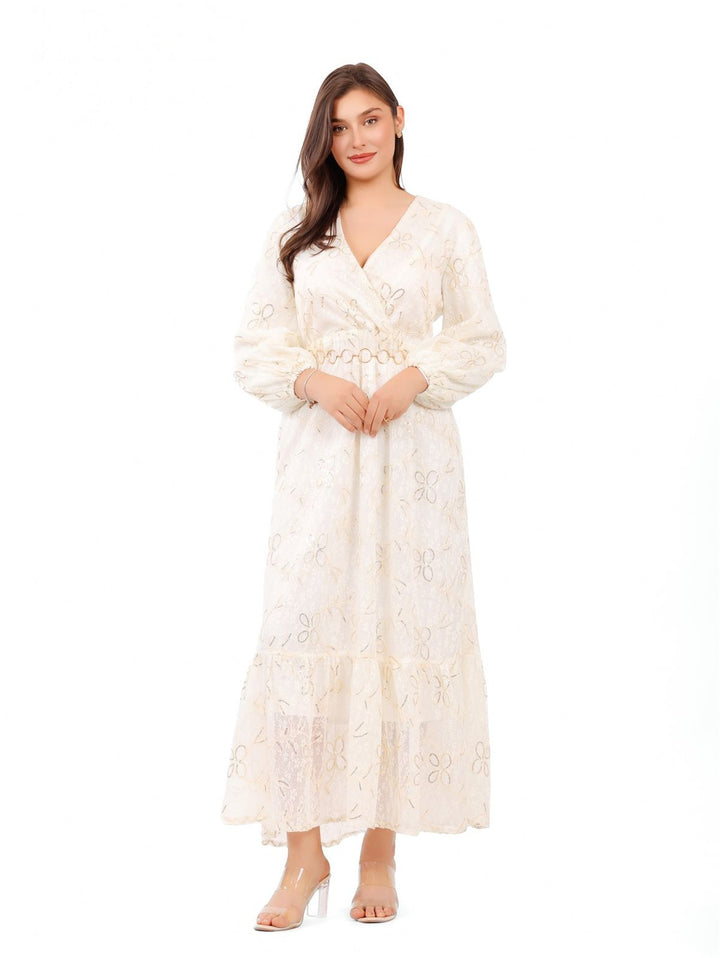 Embroidered Maxi Lounge Dress