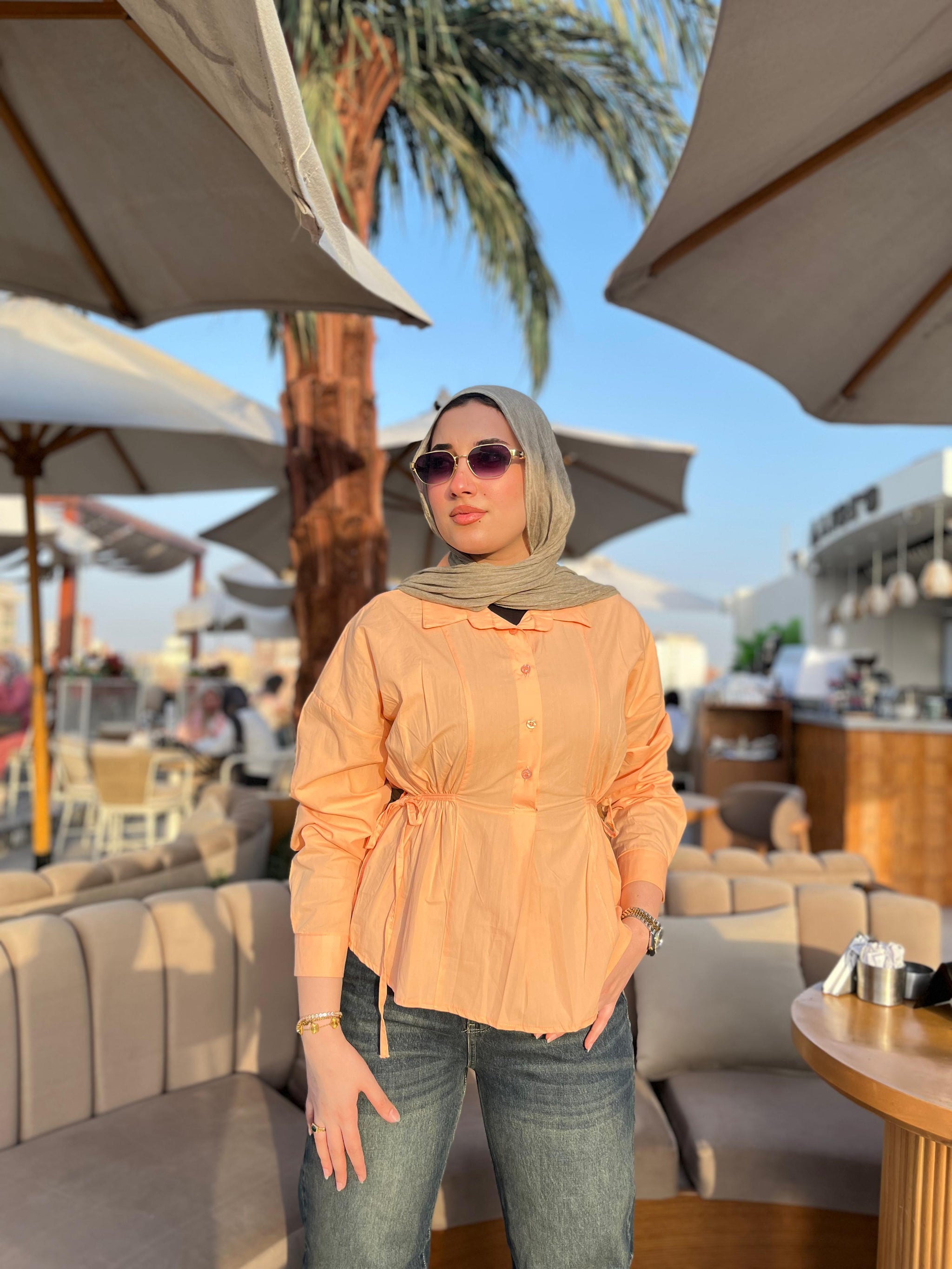 Casual Drawstring Blouse