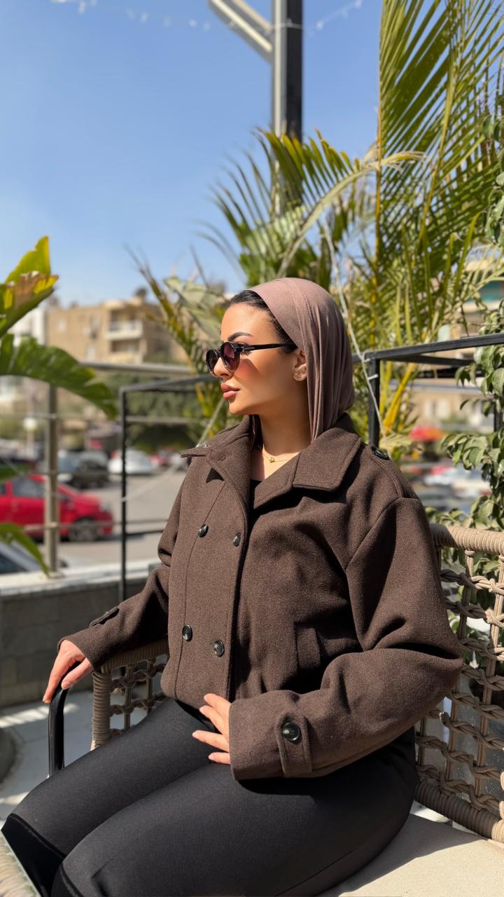 Double-Breasted Cropped Jacket