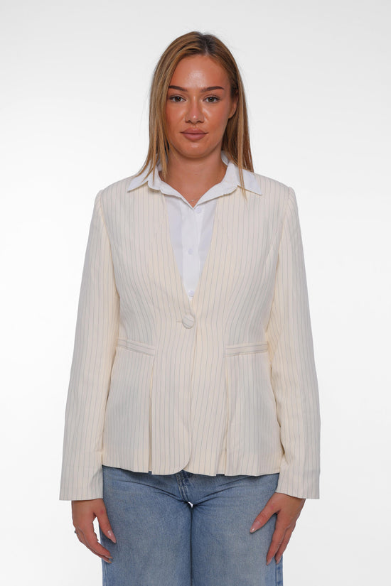 Pinstripe Fitted Blazer