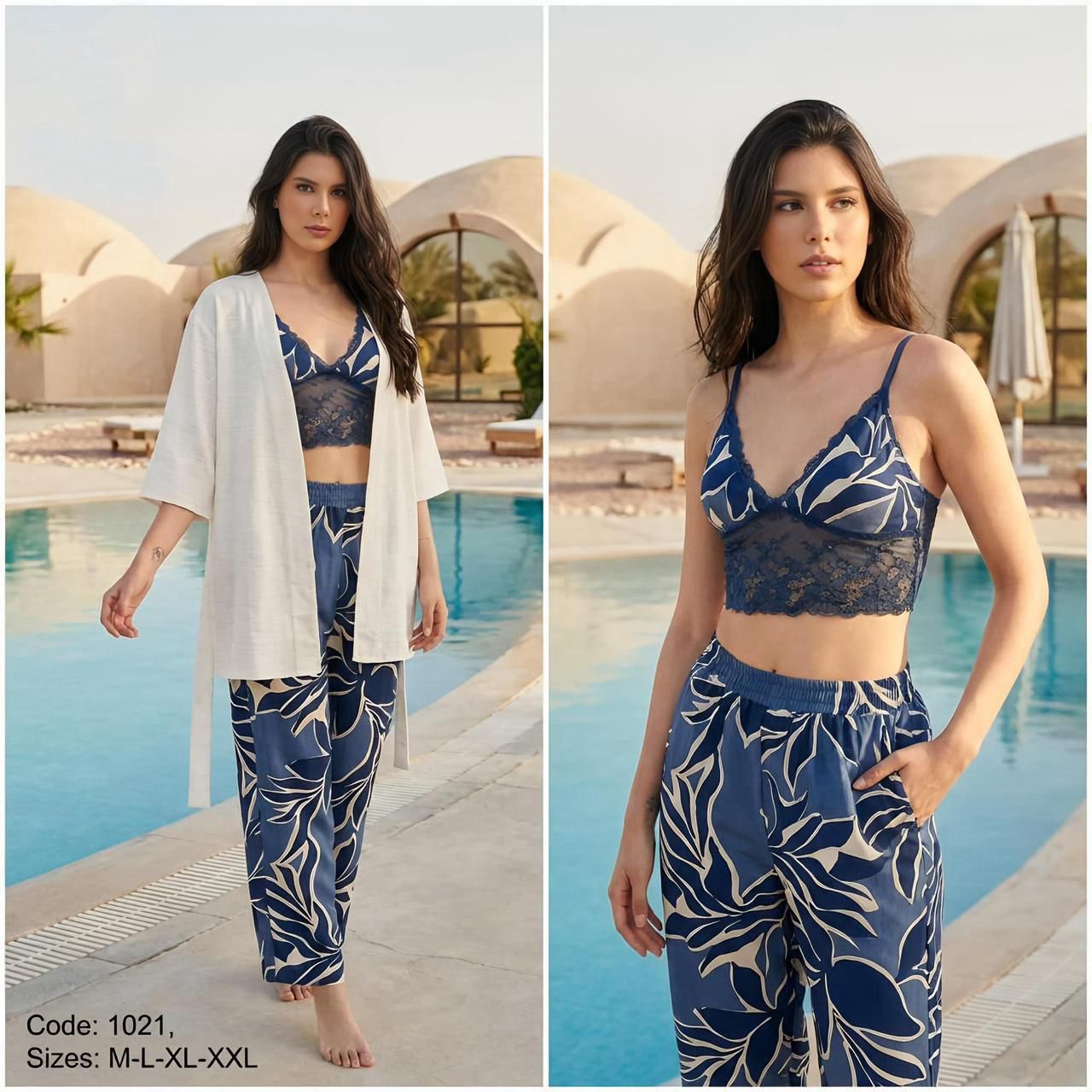 Leaf Print Lounge Set
