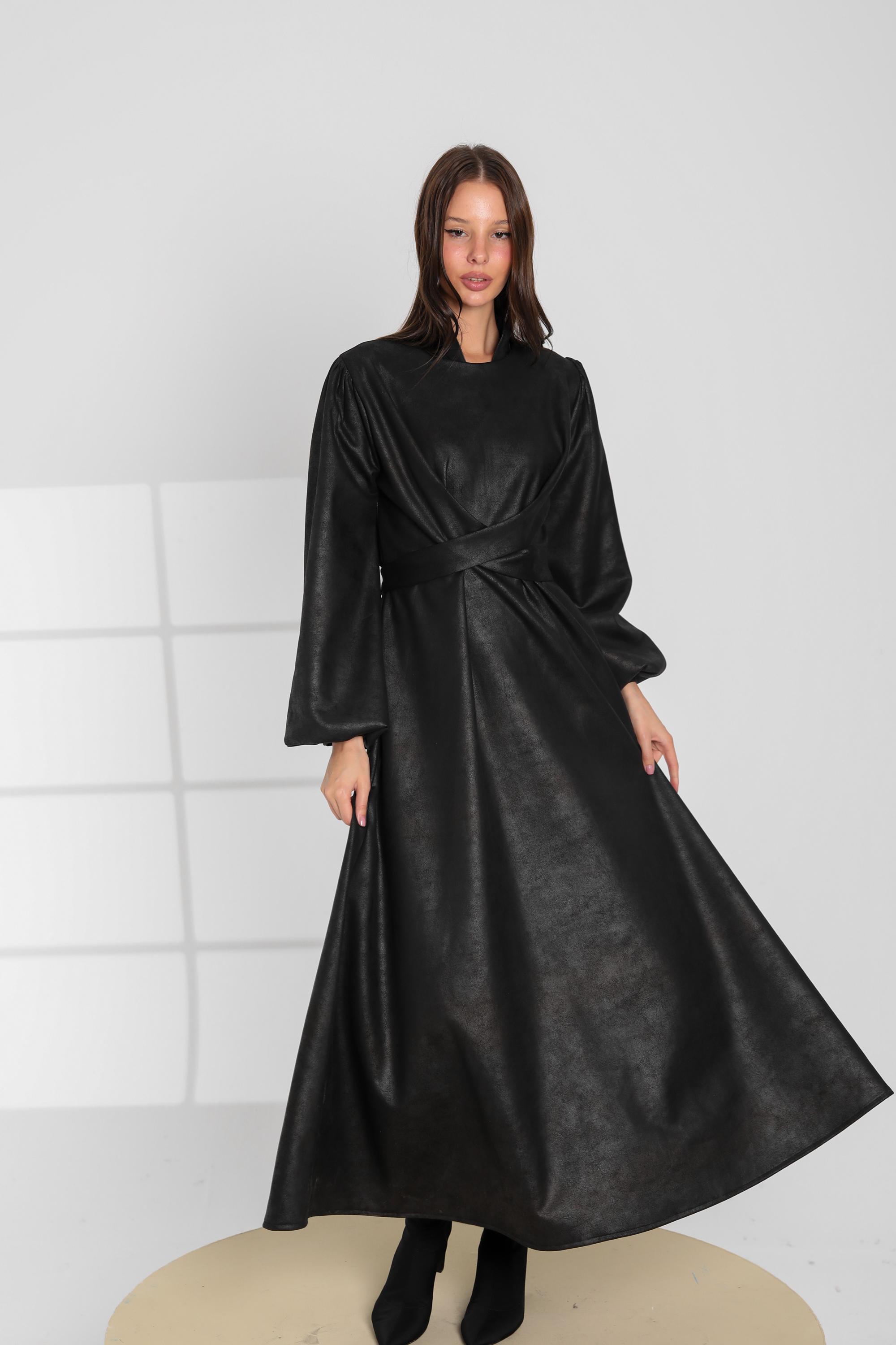 Faux Suede Maxi Dress