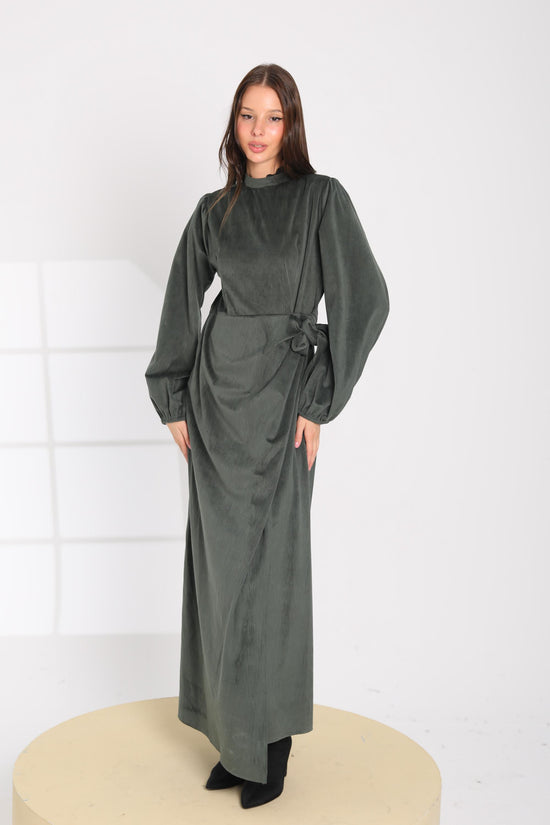 Taupe Wrap Maxi Dress