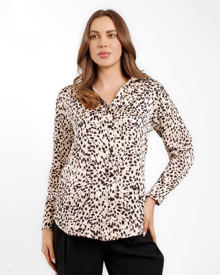 Leopard Print Satin shirt