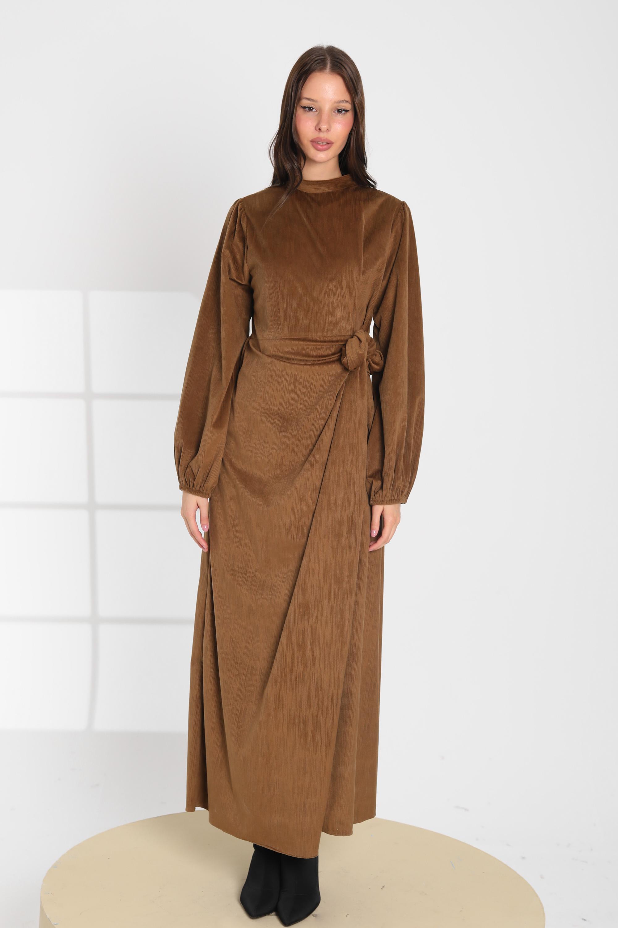 Taupe Wrap Maxi Dress
