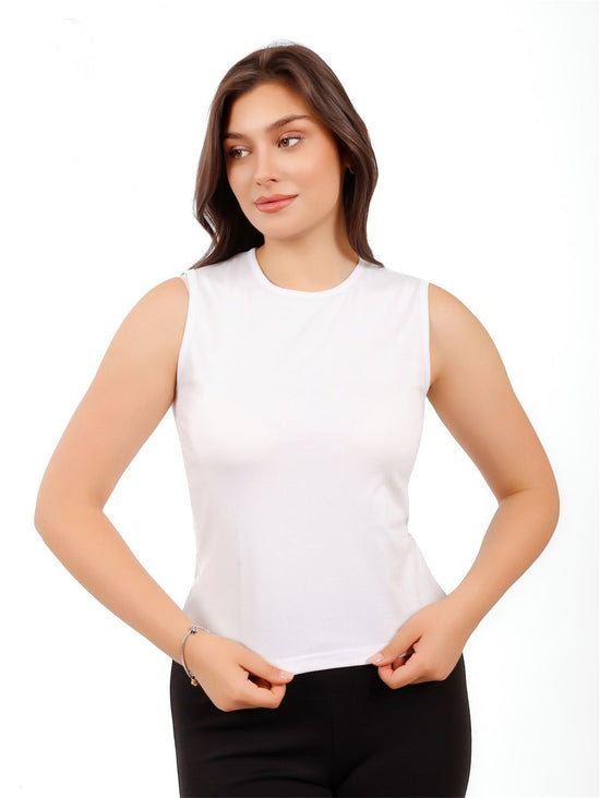 Sleeveless Round-Neck Basic Top