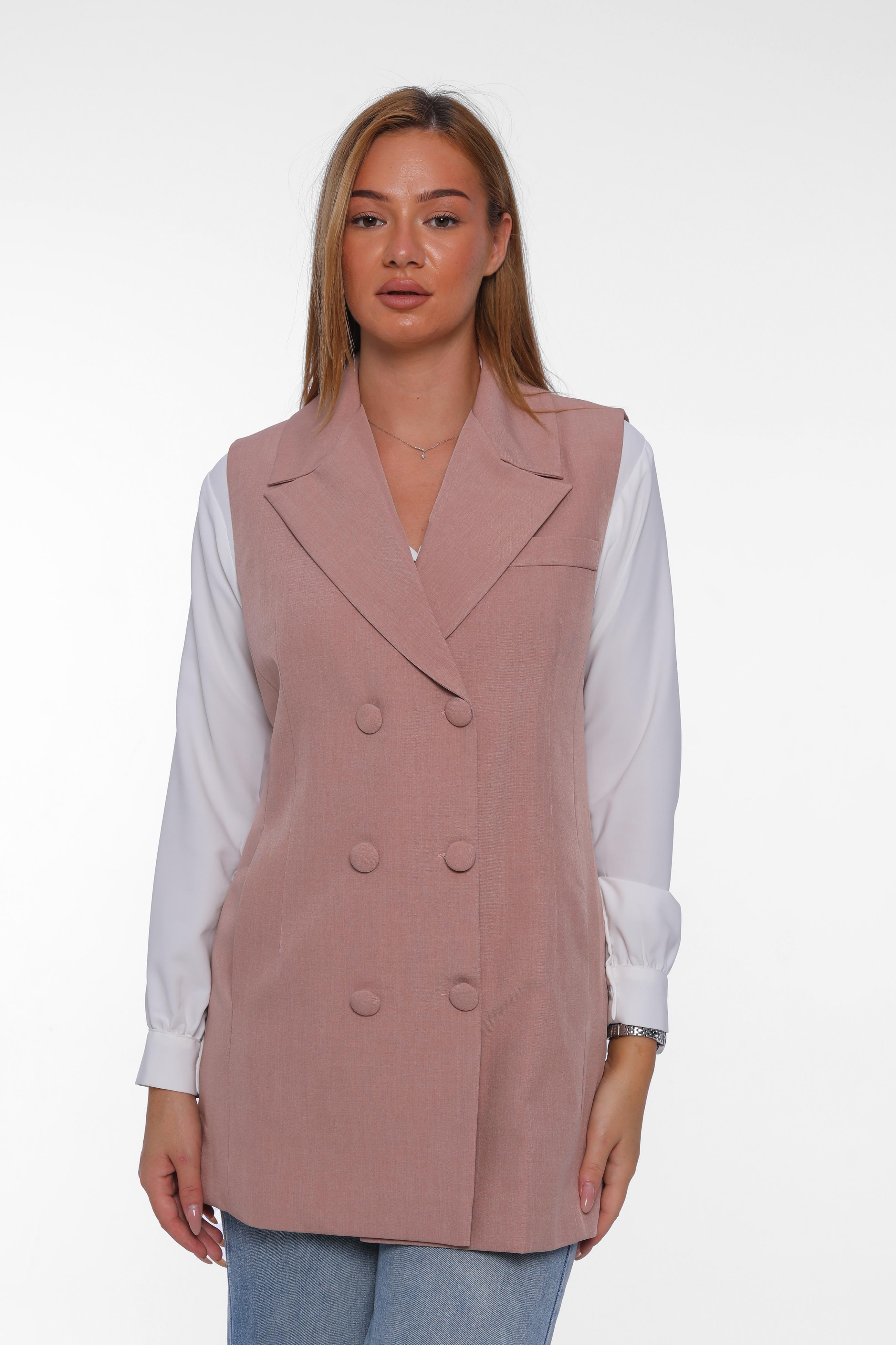 Double-Breasted Long Vest