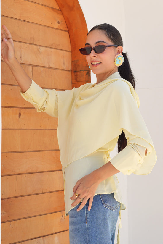 Asymmetric Overlay Blouse