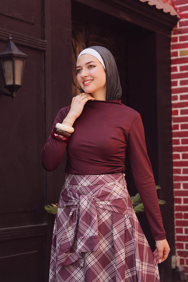Ruched High-Neck Top
