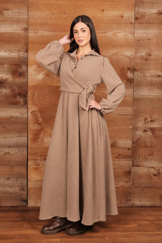 Wrap Maxi Dress with Puff Sleeves