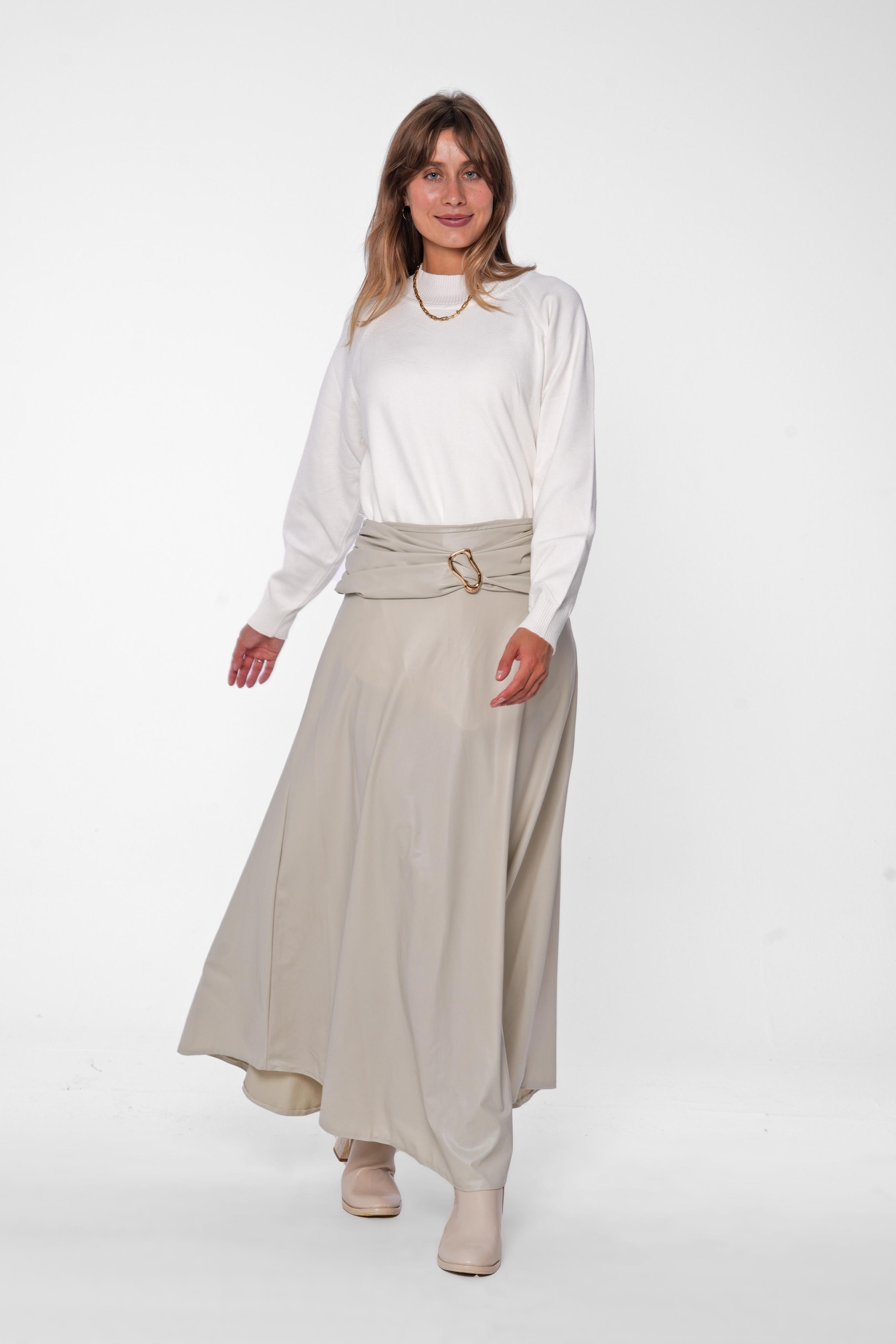 Maxi Skirt with Belt Detail