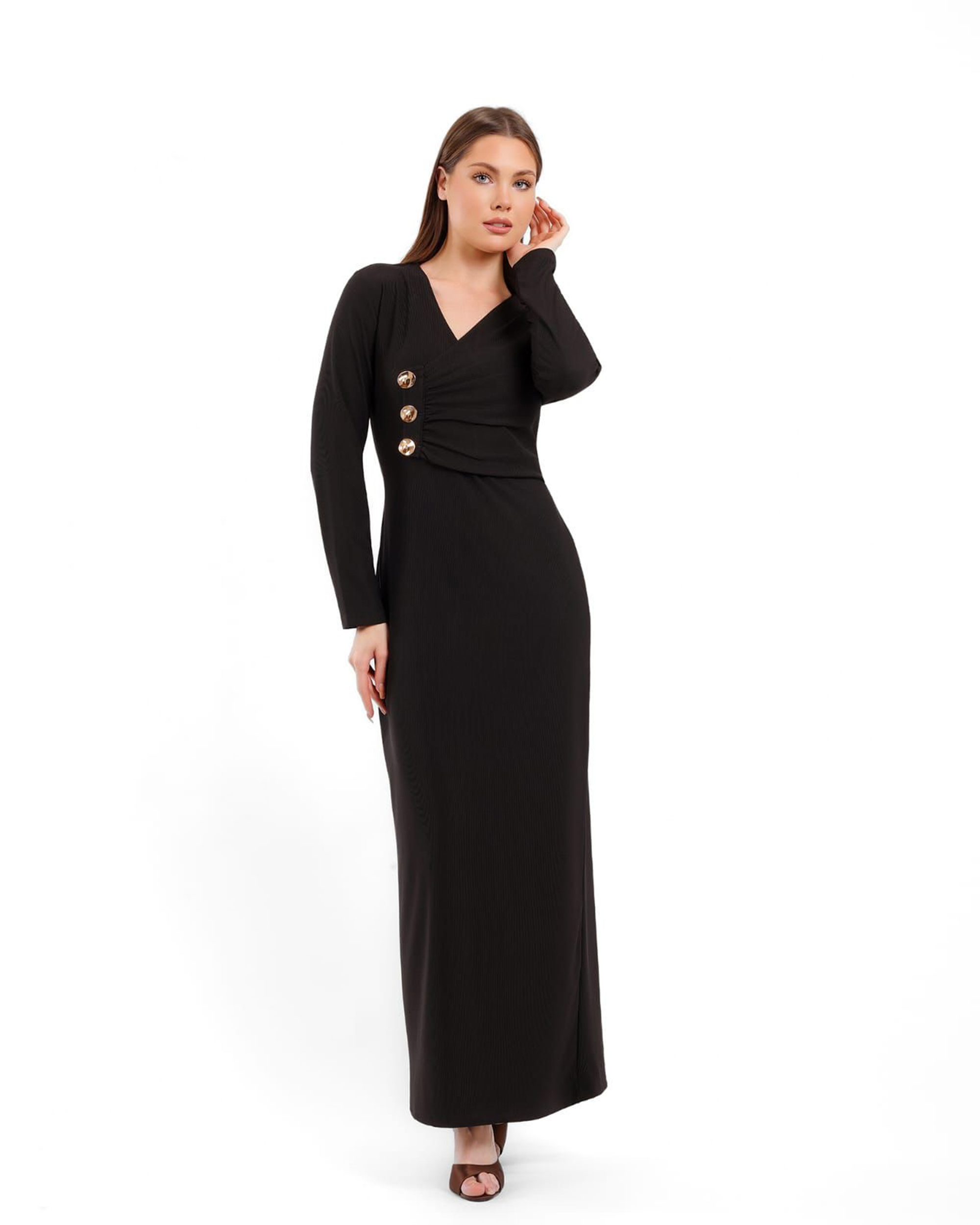 Button Detail Maxi Dress