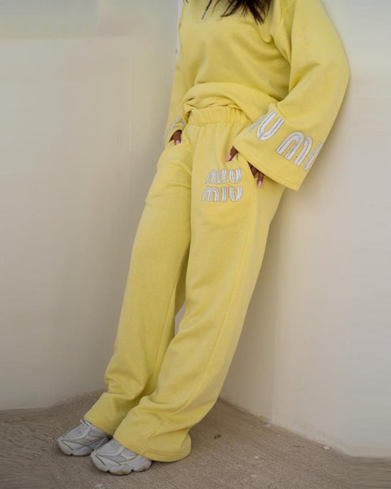 Chic Lounge Set with Embroidered Details