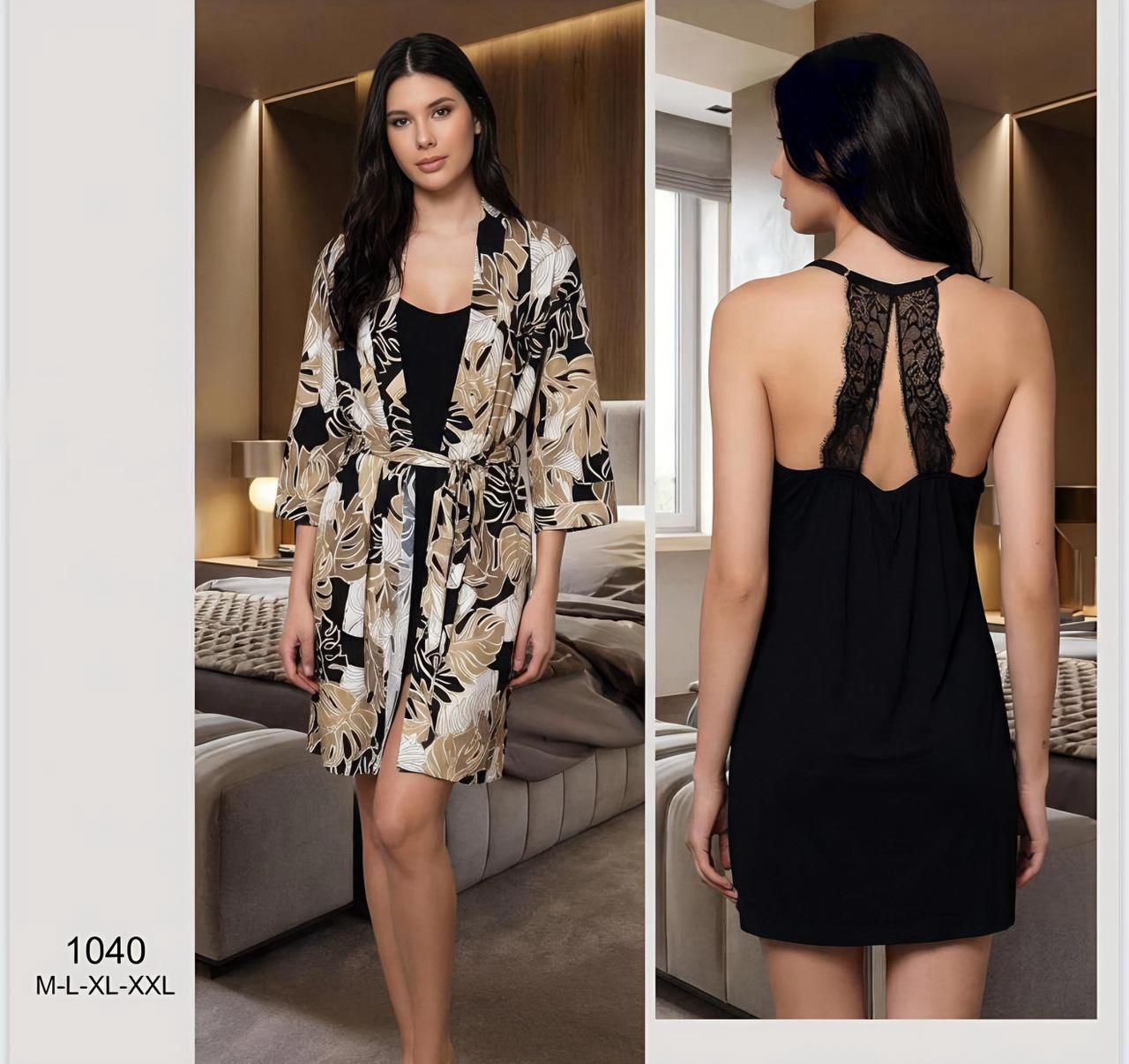 Lace Nightdress Robe Set