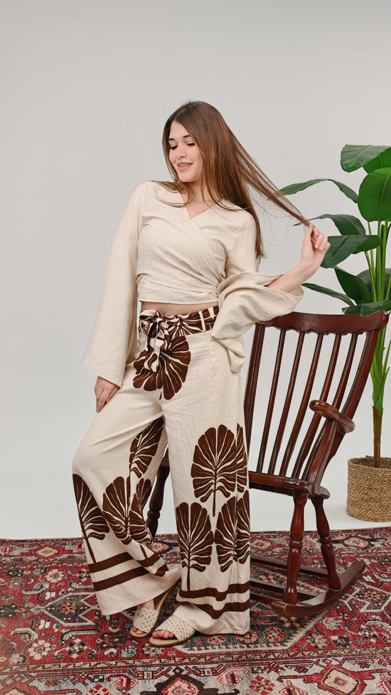 Printed Wrap Top Set