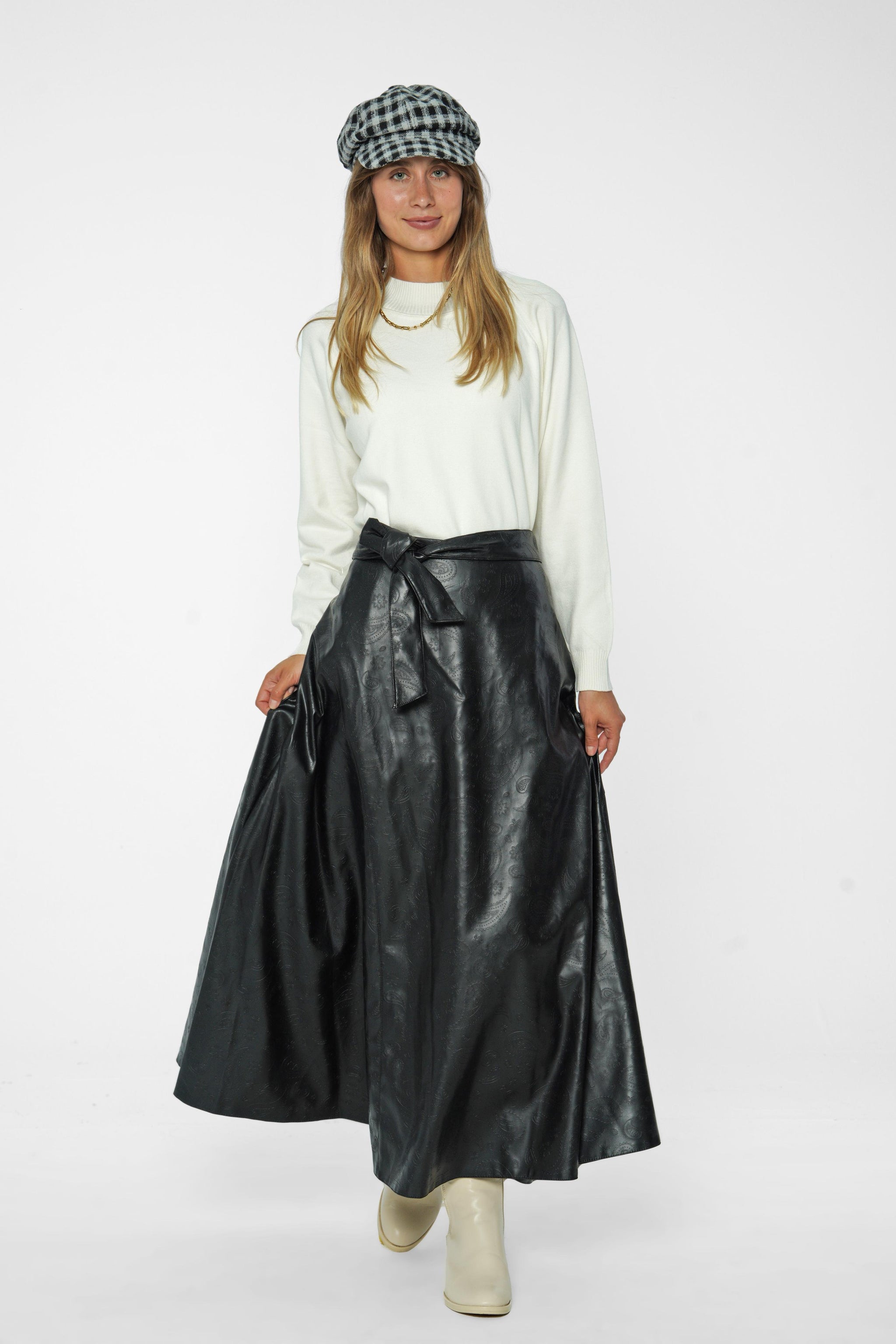 Faux Leather Maxi Skirt