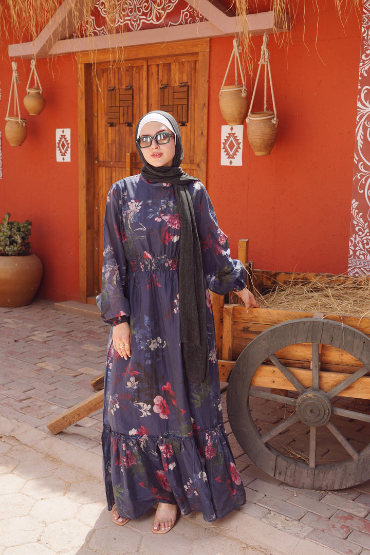 Floral Chiffon Maxi Dress