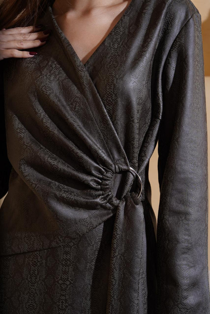 Elegant Wrap Midi Dress for Women