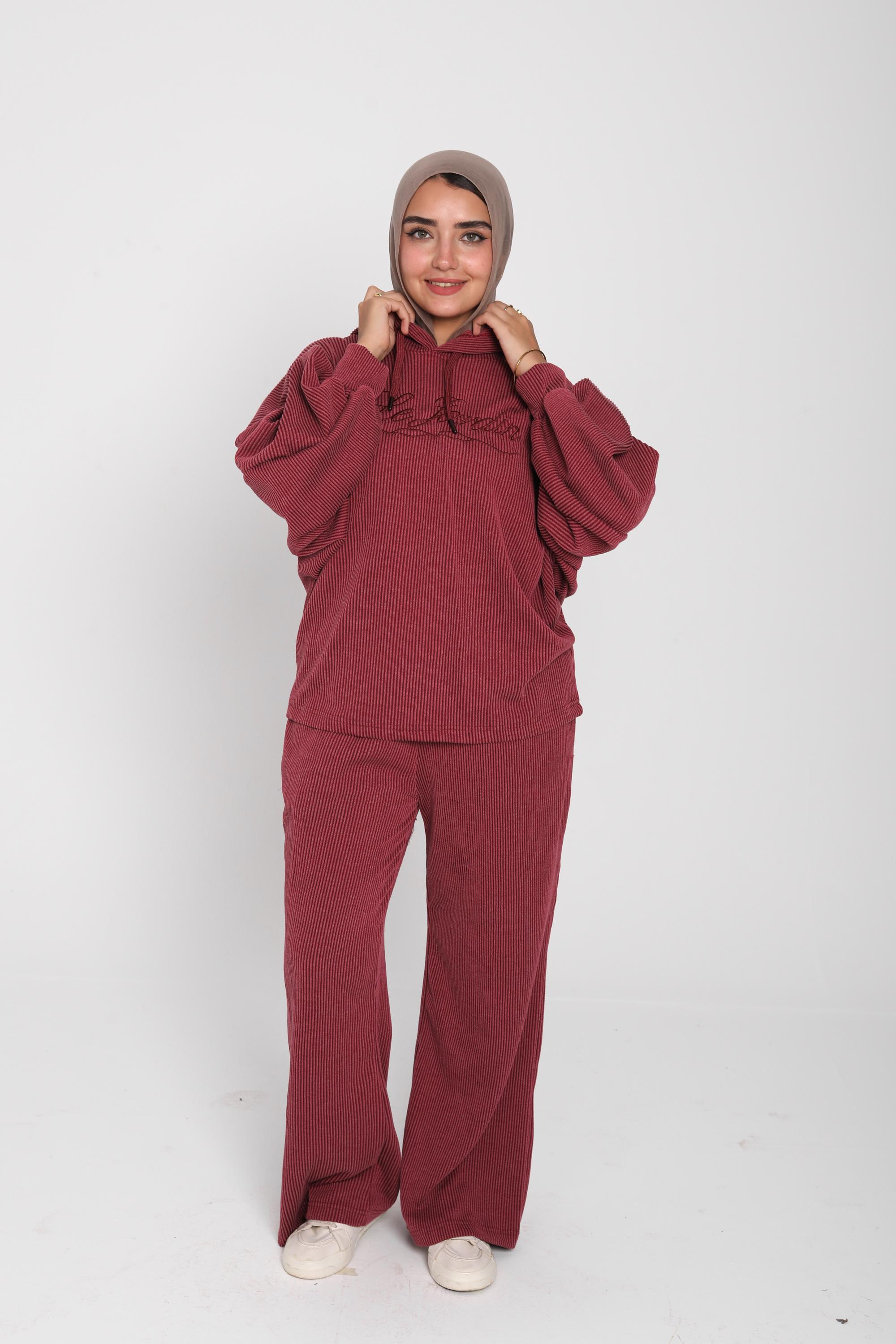 Ribbed Oversized Hoodie Set