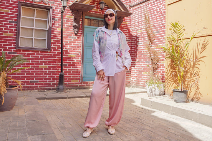 Satin Harem Wide-Leg Pants